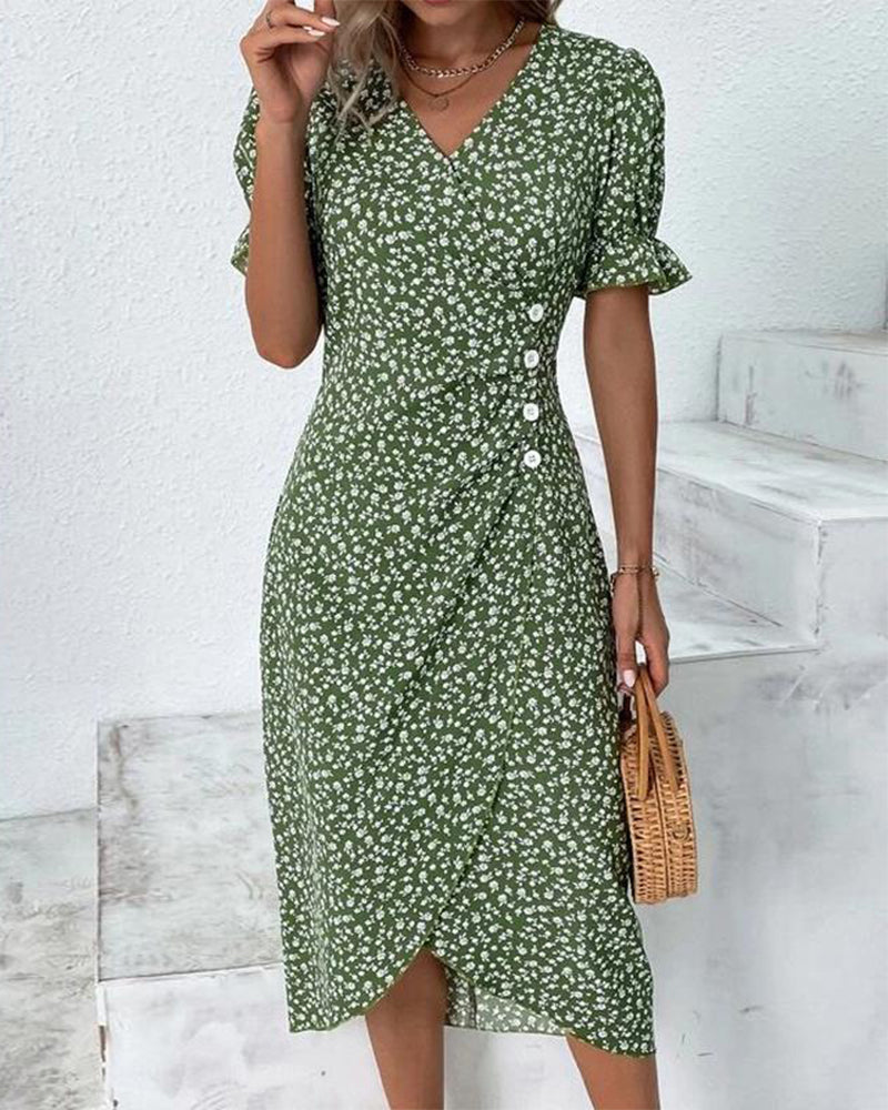 Women's Dress | Wrap Skirt Detail Midi