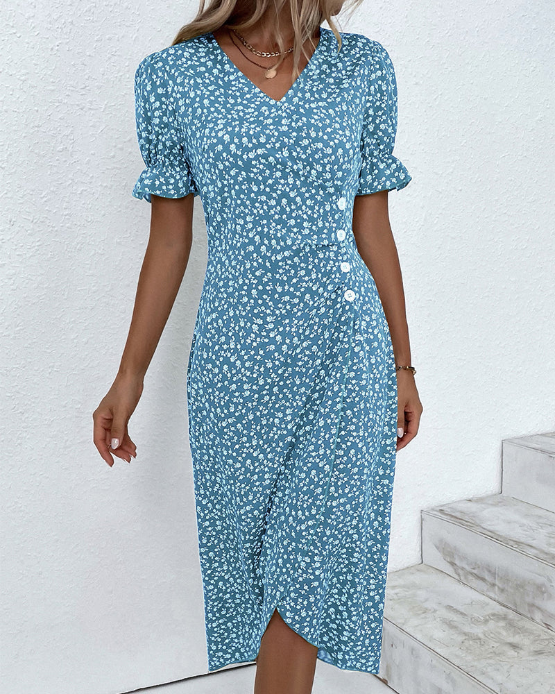 Women's Dress | Wrap Skirt Detail Midi