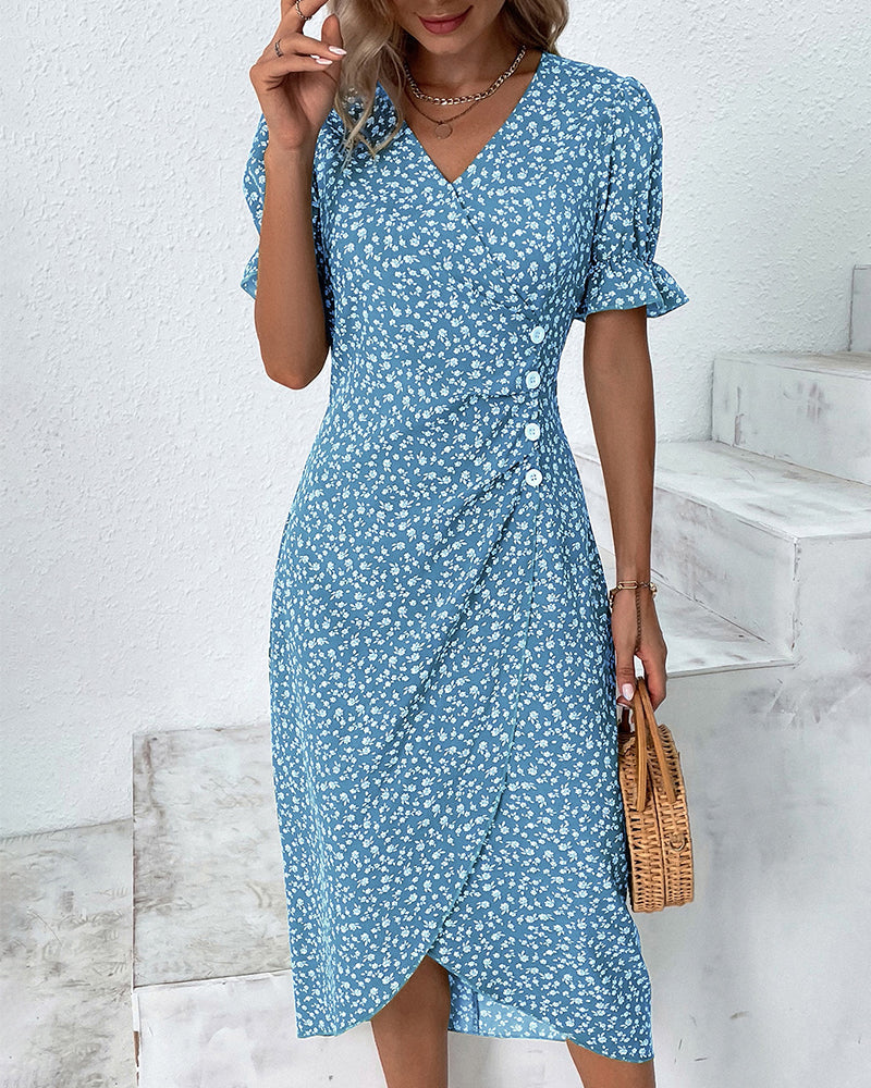 Women's Dress | Wrap Skirt Detail Midi