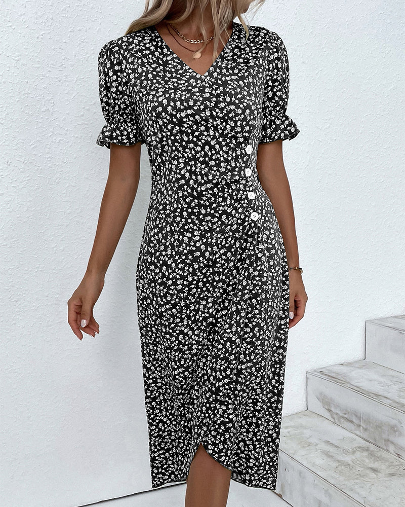 Women's Dress | Wrap Skirt Detail Midi