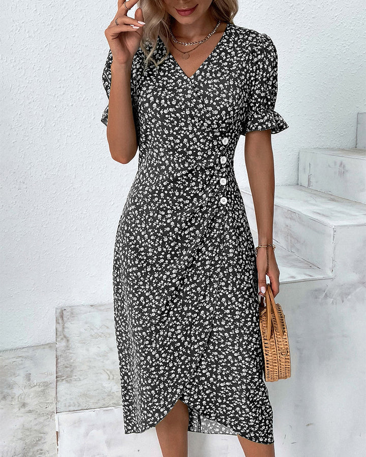 Women's Dress | Wrap Skirt Detail Midi