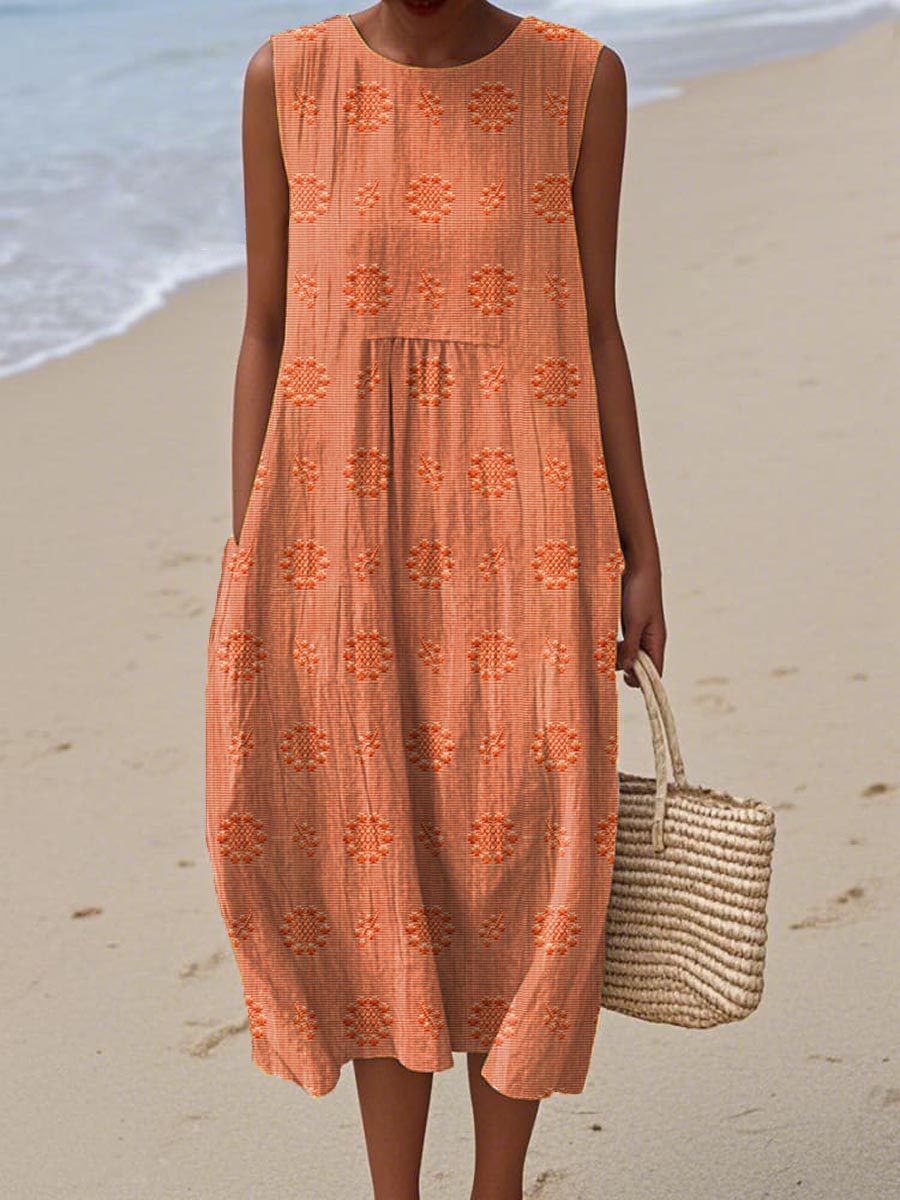 Women’s Dress | Textured Detail Round Neck