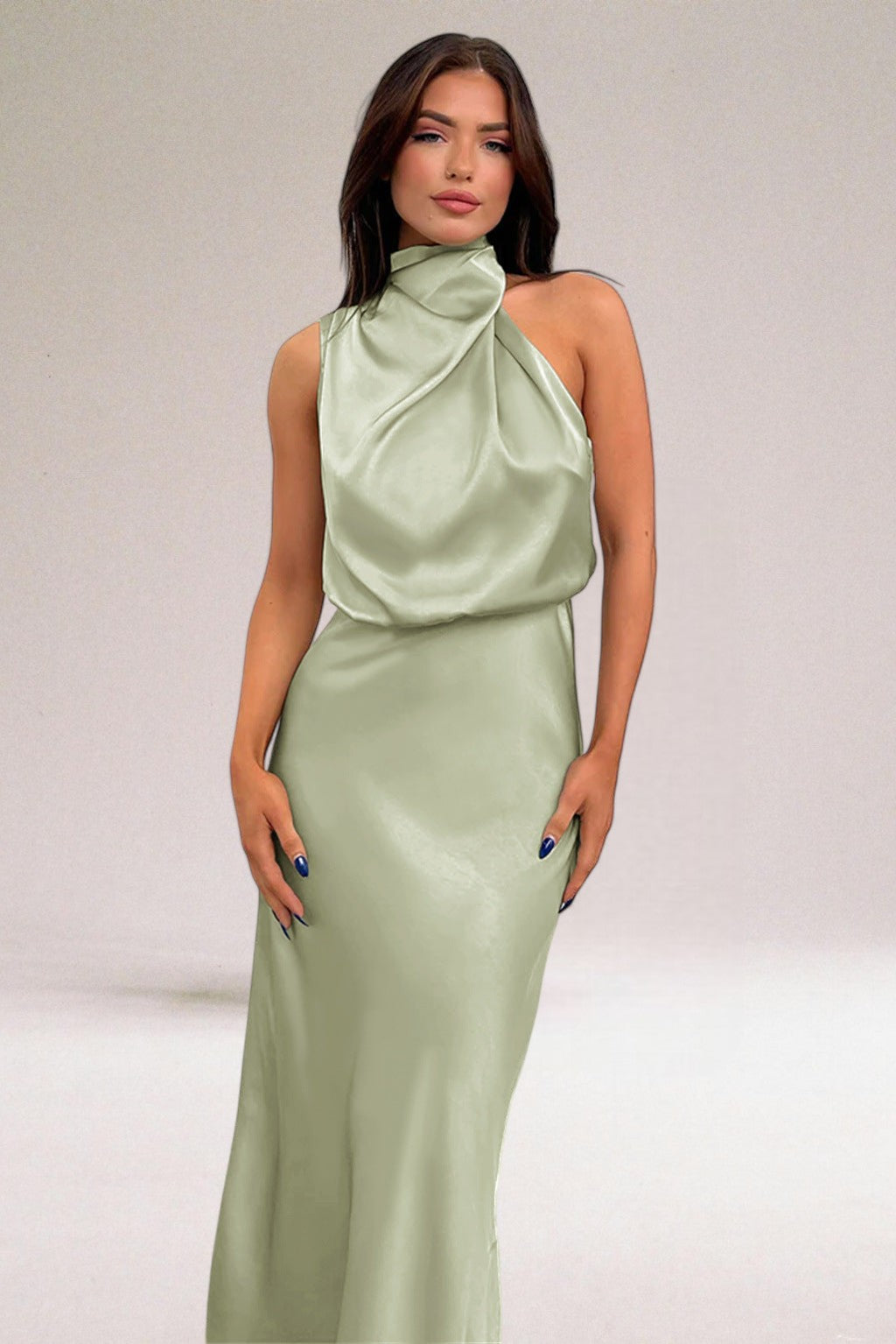 Women's Dress |  High Neckline Maxi Length