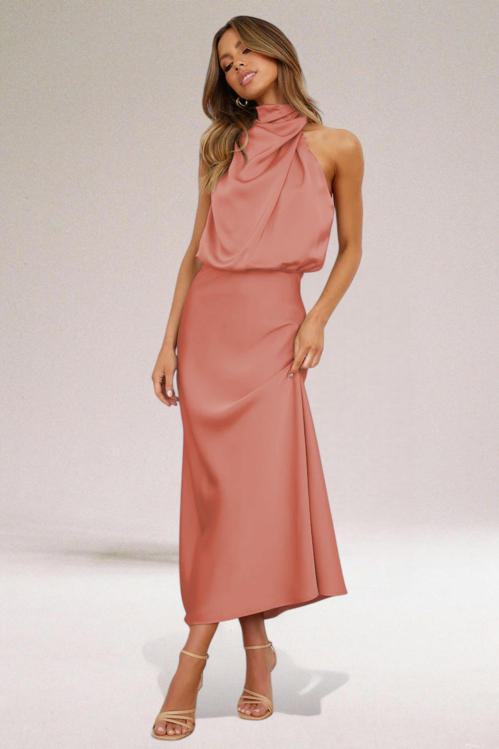 Women's Dress |  High Neckline Maxi Length
