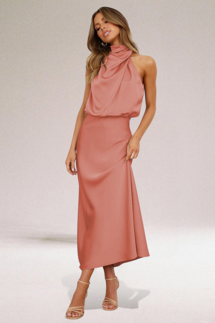 Women's Dress |  High Neckline Maxi Length