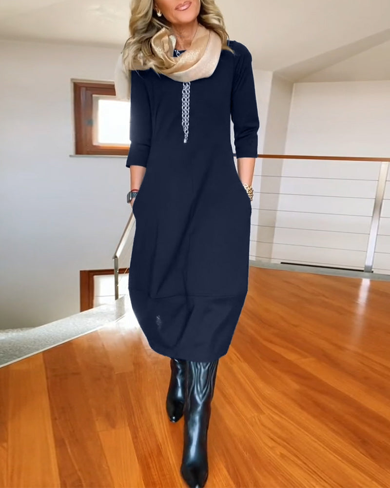 Women's Dress | Midi Round Neck