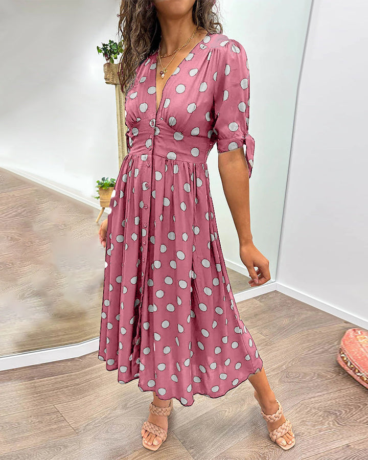 Women's Dress |  Polka Dot Print Midi