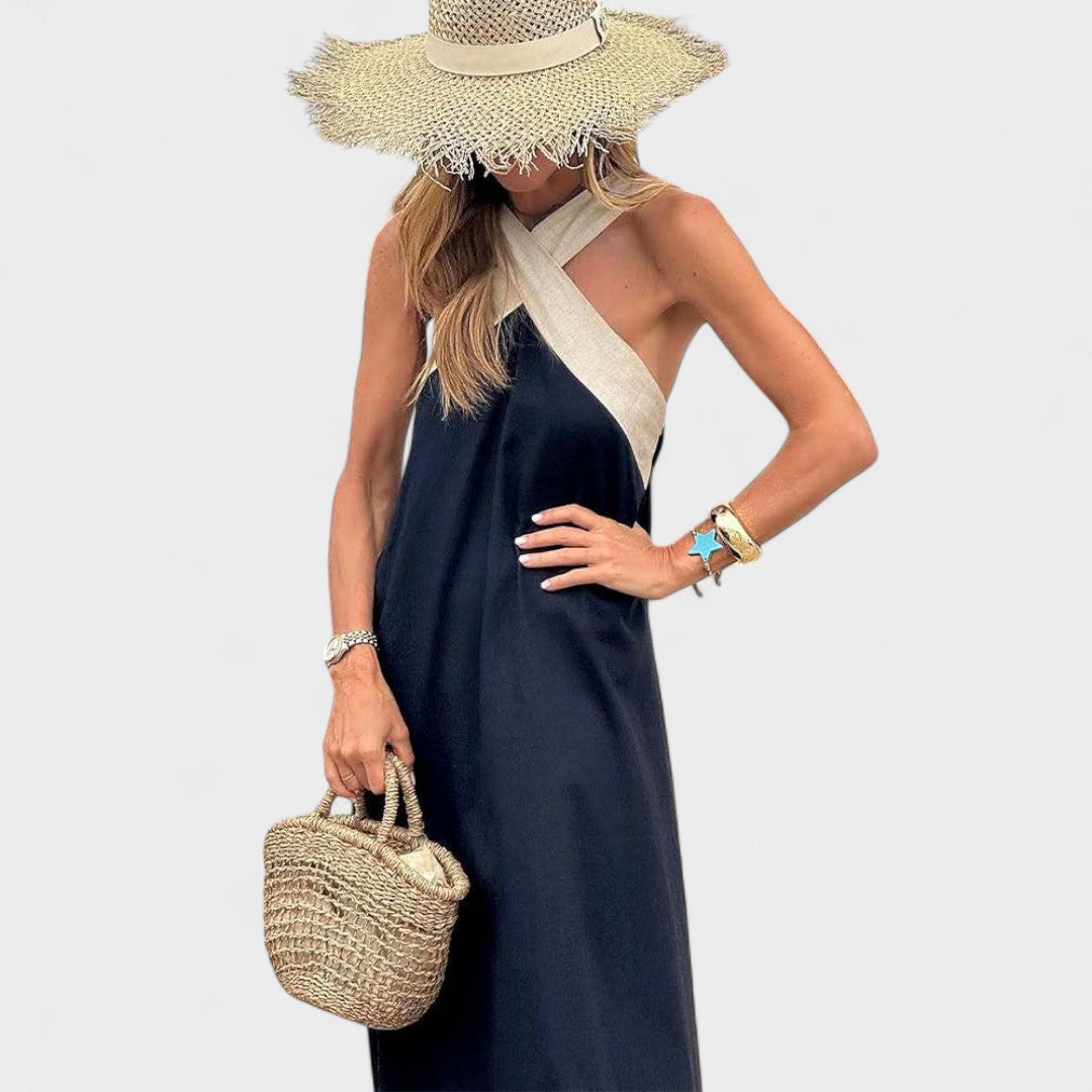 Women’s Dress | Sleeveless Maxi with Cross Straps