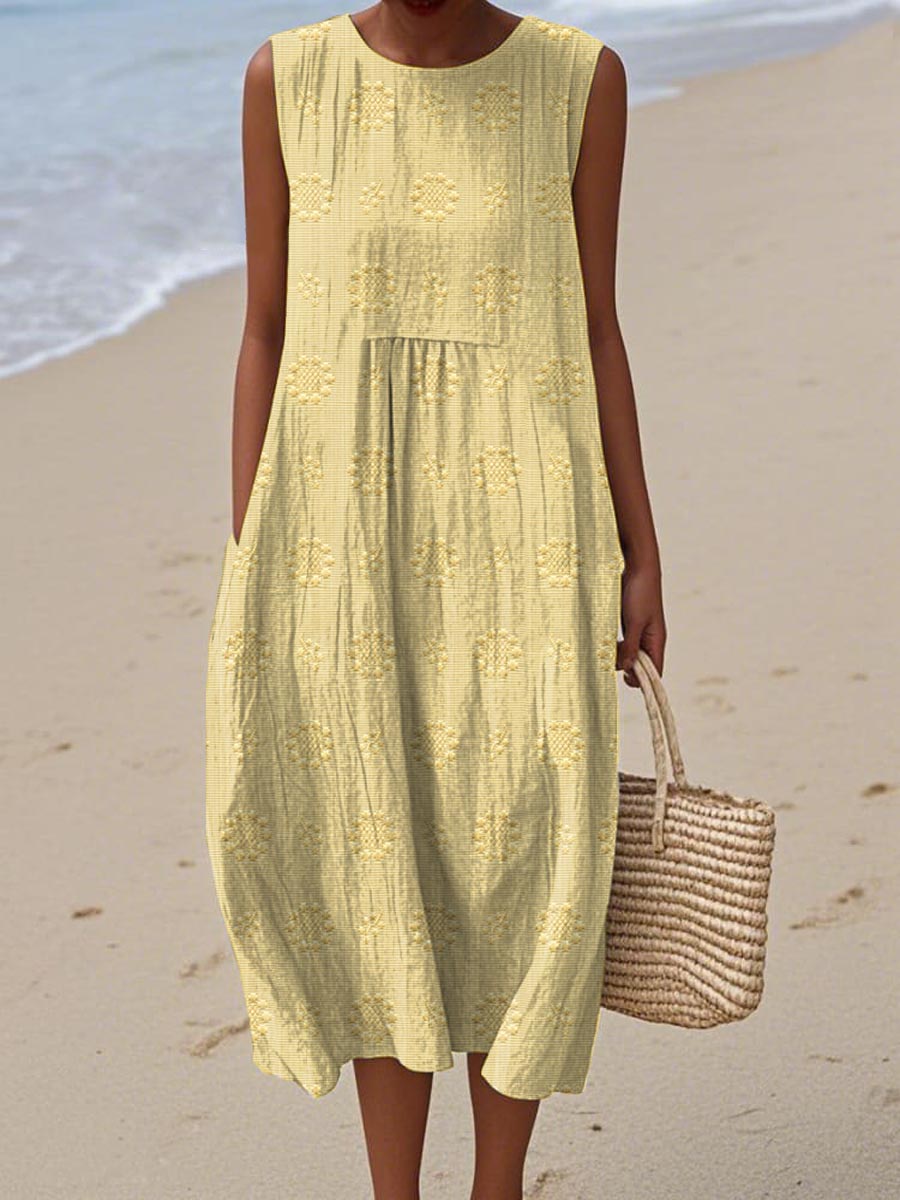 Women’s Dress | Textured Detail Round Neck