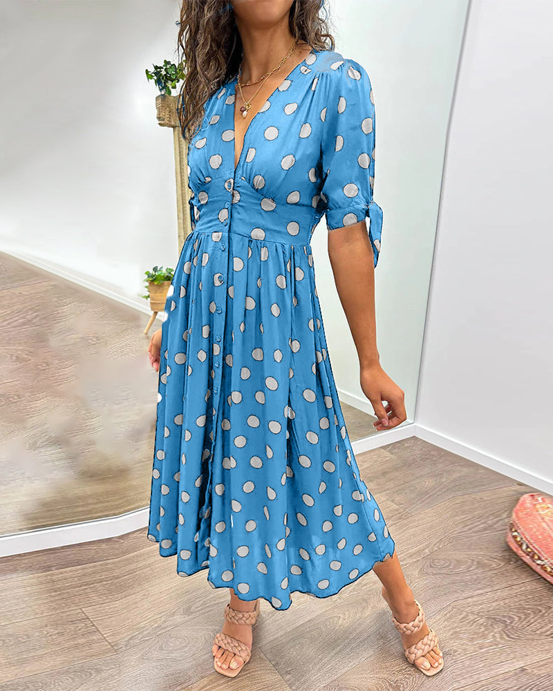 Women's Dress |  Polka Dot Print Midi