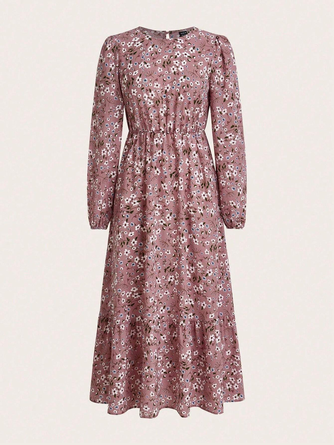 Floral Print Long Sleeve Dress Maxi