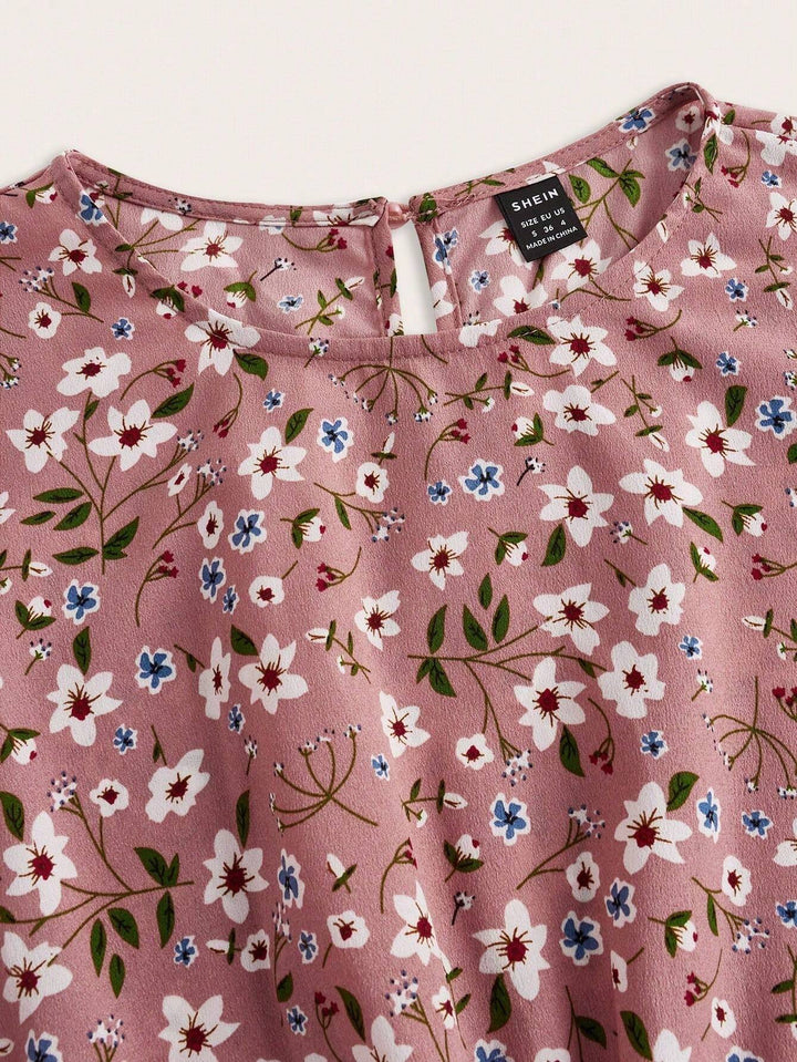 Floral Print Long Sleeve Dress Maxi