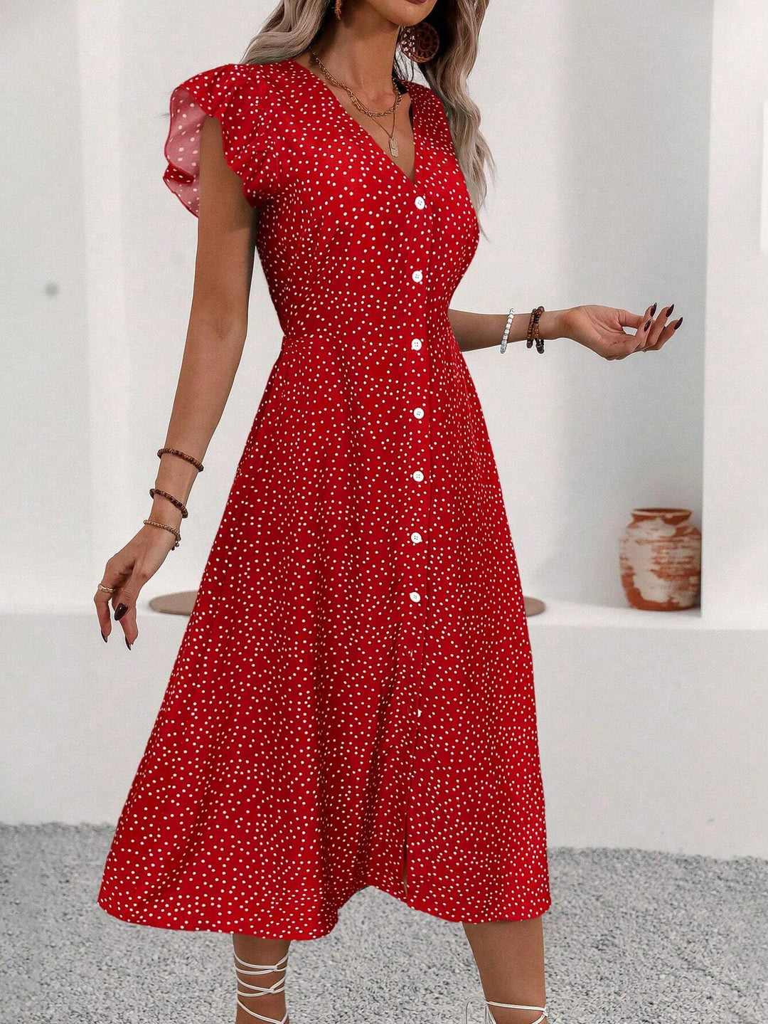 Amy V-Neck Long dress