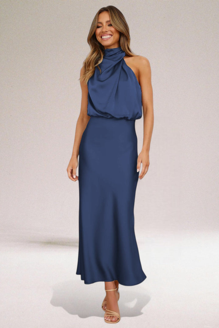 Women's Dress |  High Neckline Maxi Length
