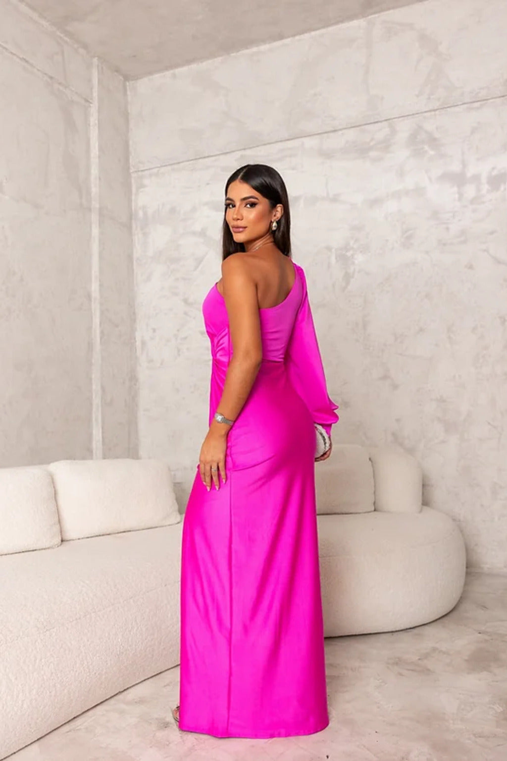 Women's Evening Dress | One-shoulder Asymmetrical Maxi