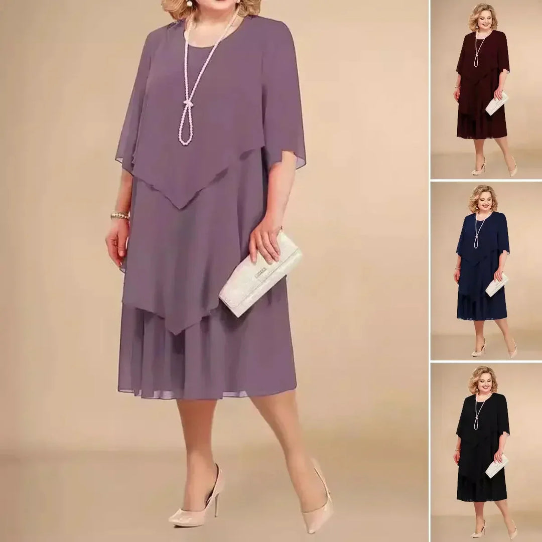 Women's Dress | Layered Overlay Panel