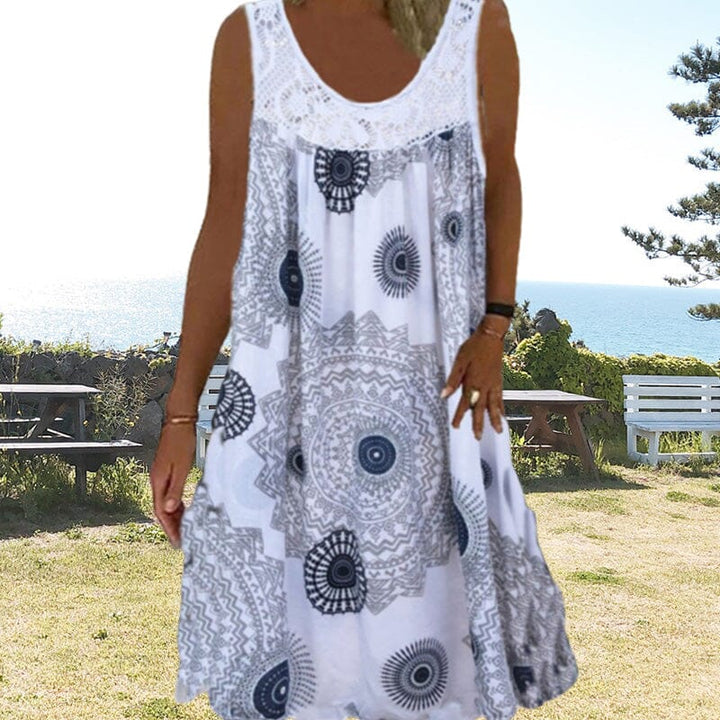 Women's Summer Dress | Wide Shoulder Straps Midi