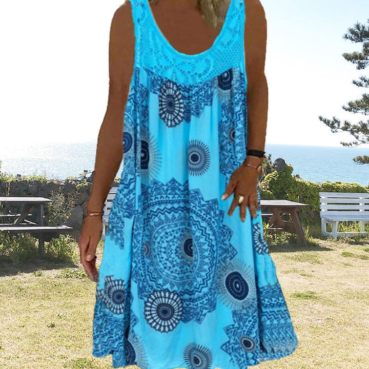 Women's Summer Dress | Wide Shoulder Straps Midi