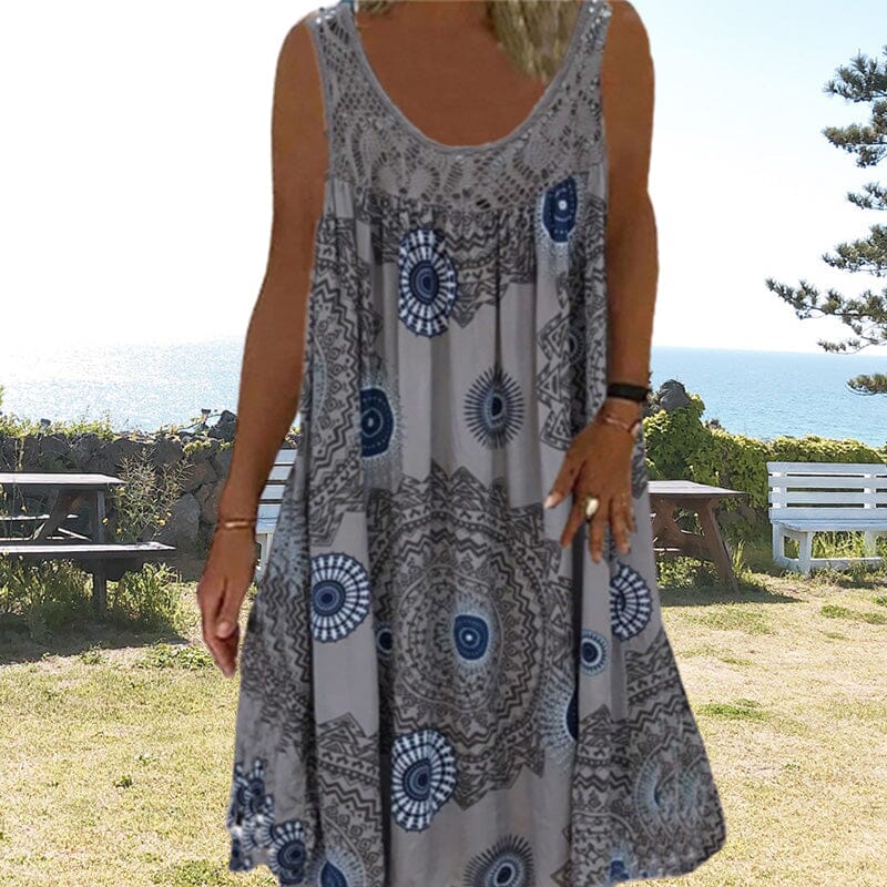 Women's Summer Dress | Wide Shoulder Straps Midi
