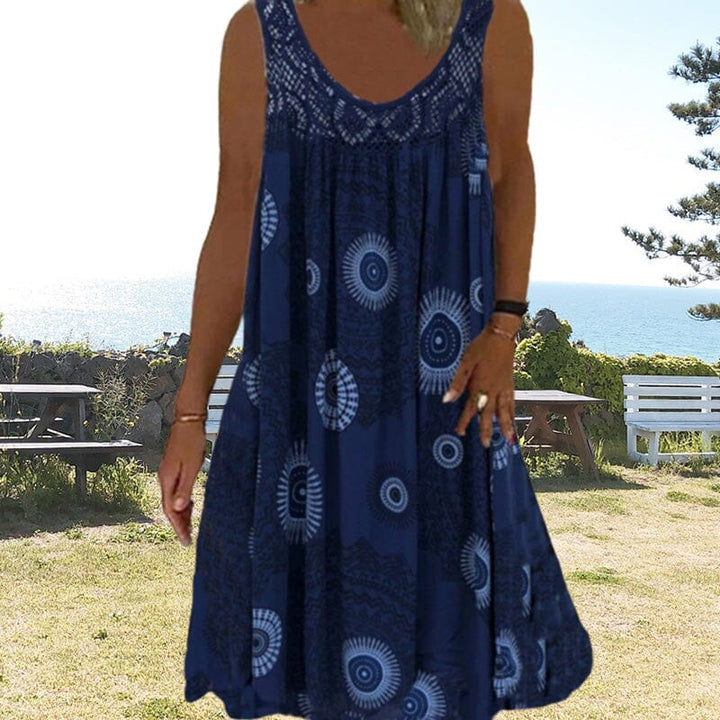 Women's Summer Dress | Wide Shoulder Straps Midi