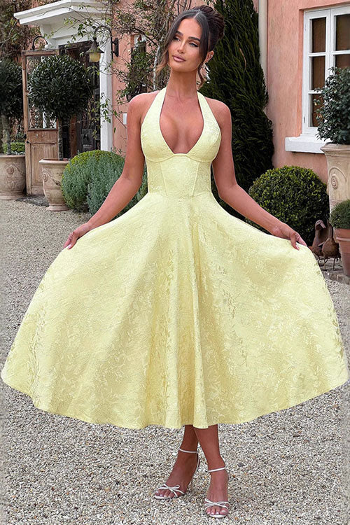 Women’s Dress | Halterneck V-Shaped Front Maxi