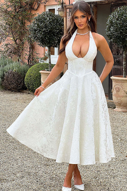 Women’s Dress | Halterneck V-Shaped Front Maxi