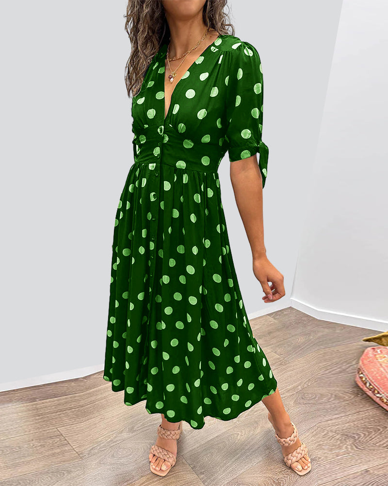 Women's Dress |  Polka Dot Print Midi