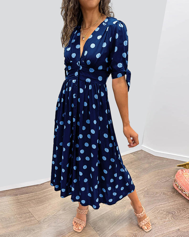 Women's Dress |  Polka Dot Print Midi