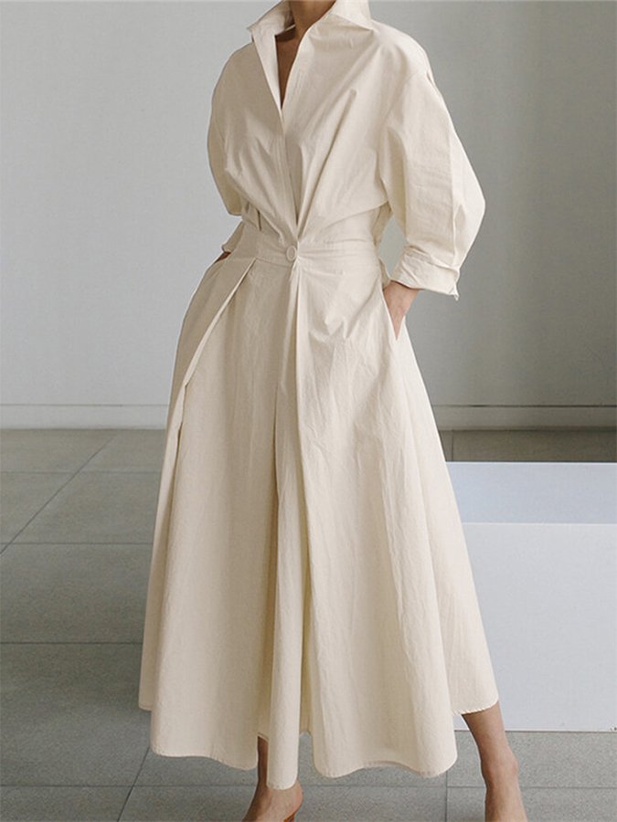 Zoey | Women’s Elegant Belted Shirt Maxi Dress