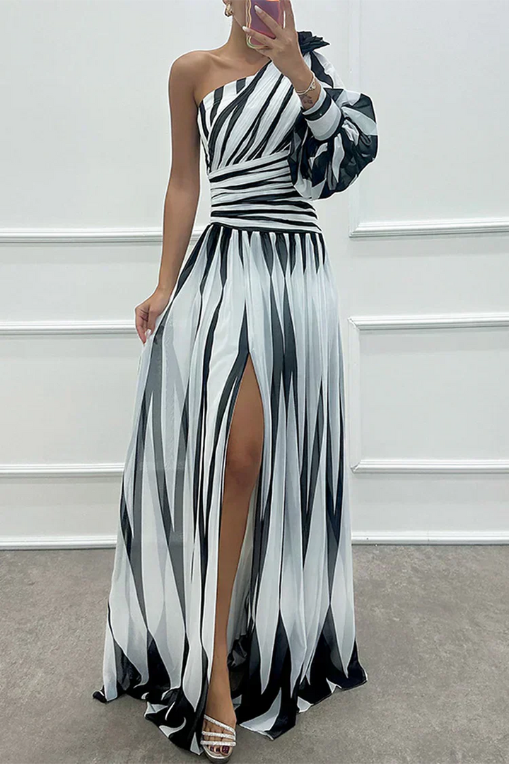 Women's Dress | Asymmetrical Single Sleeve Maxi