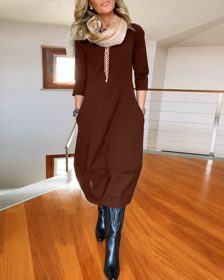 Women's Dress | Midi Round Neck