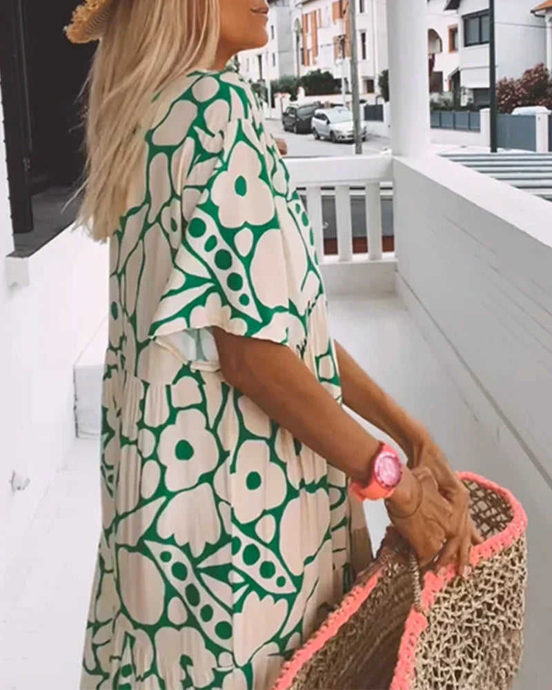Women’s Summer Dress | Floral Maxi V Neck