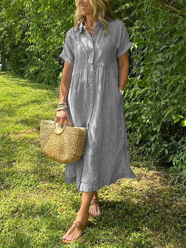 Women’s Dress | Striped Front Button