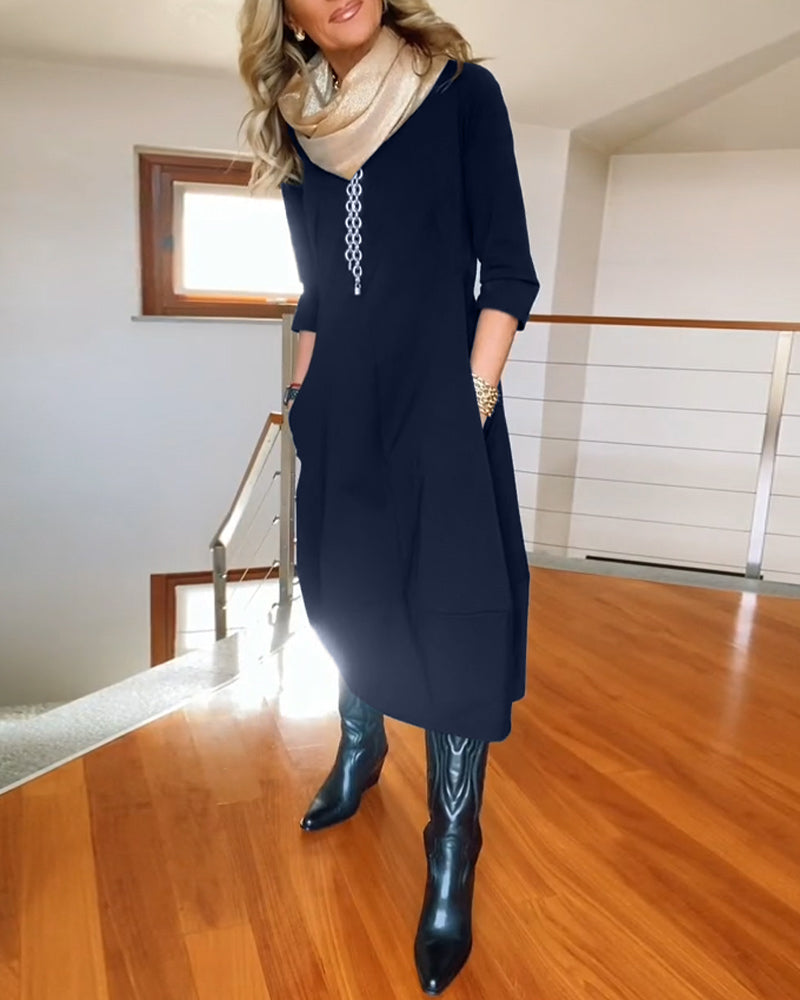 Women's Dress | Midi Round Neck