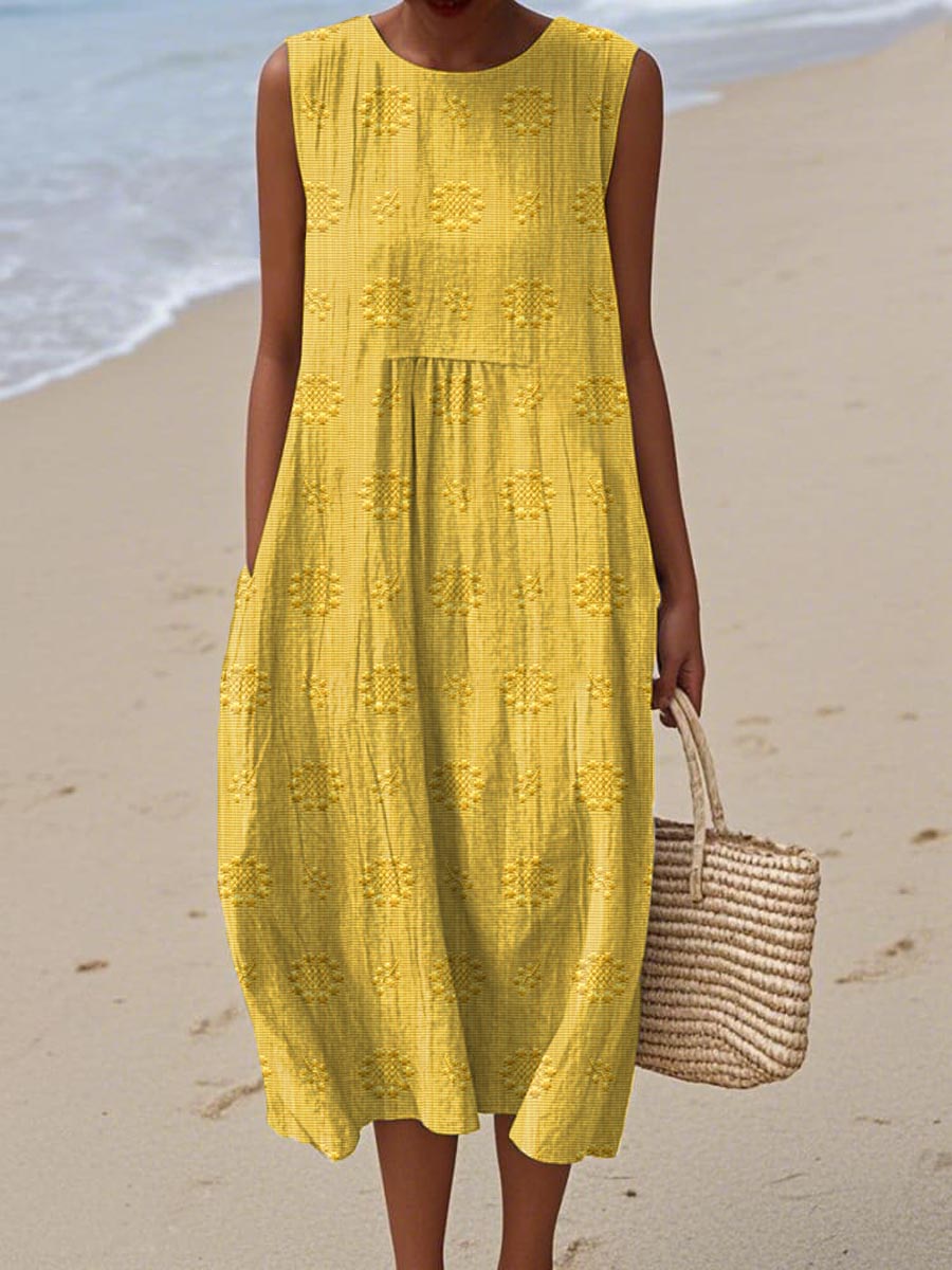 Women’s Dress | Textured Detail Round Neck