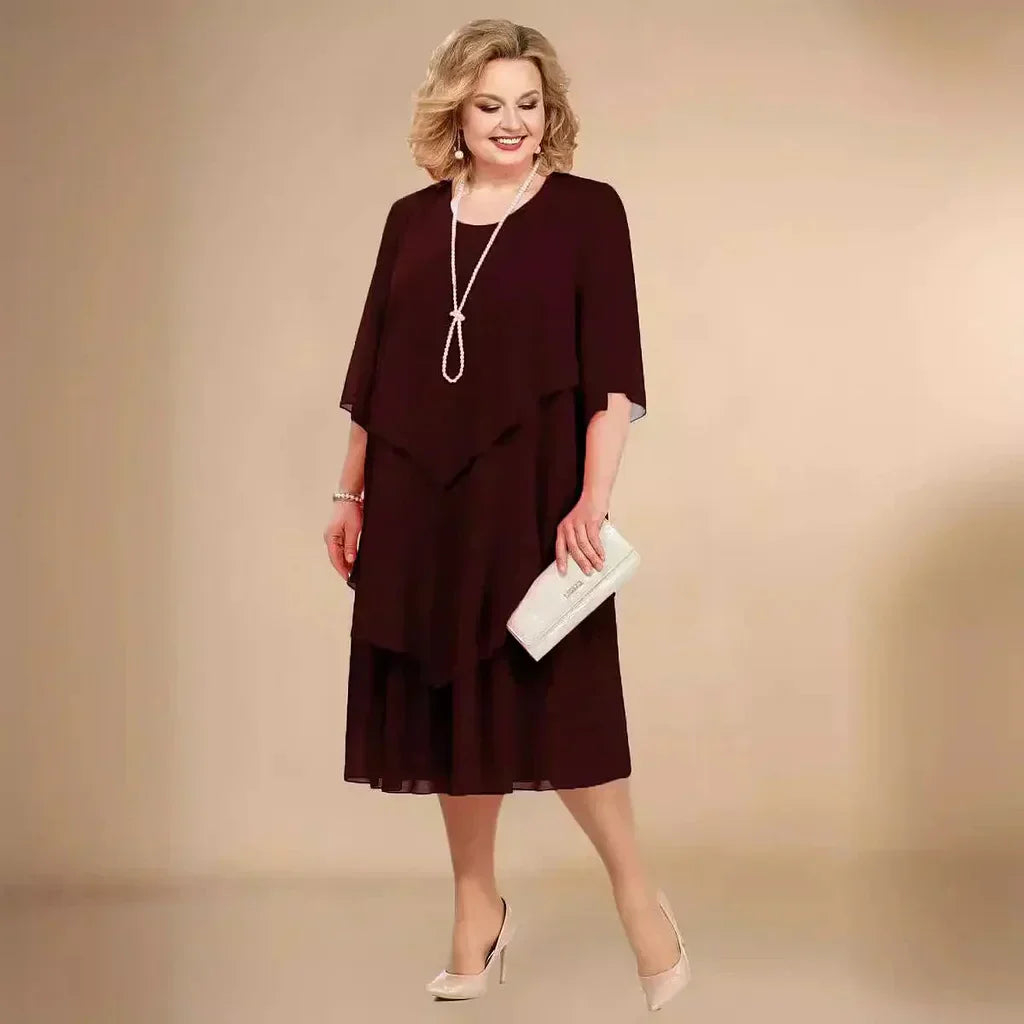 Women's Dress | Layered Overlay Panel