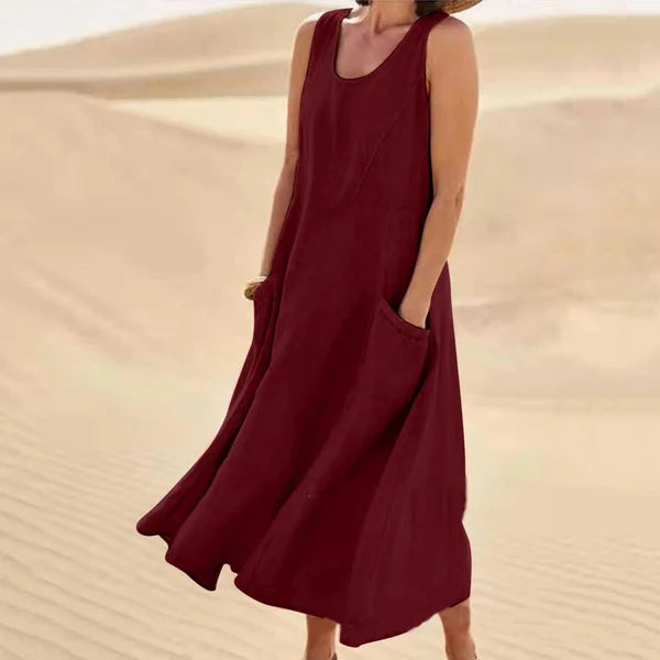 Women’s Dress | Pocket-Detail Sleeveless Midi