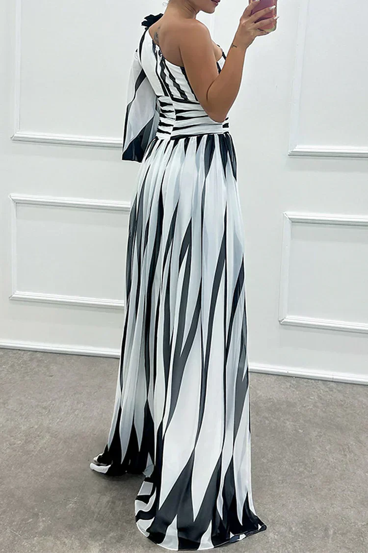 Women's Dress | Asymmetrical Single Sleeve Maxi