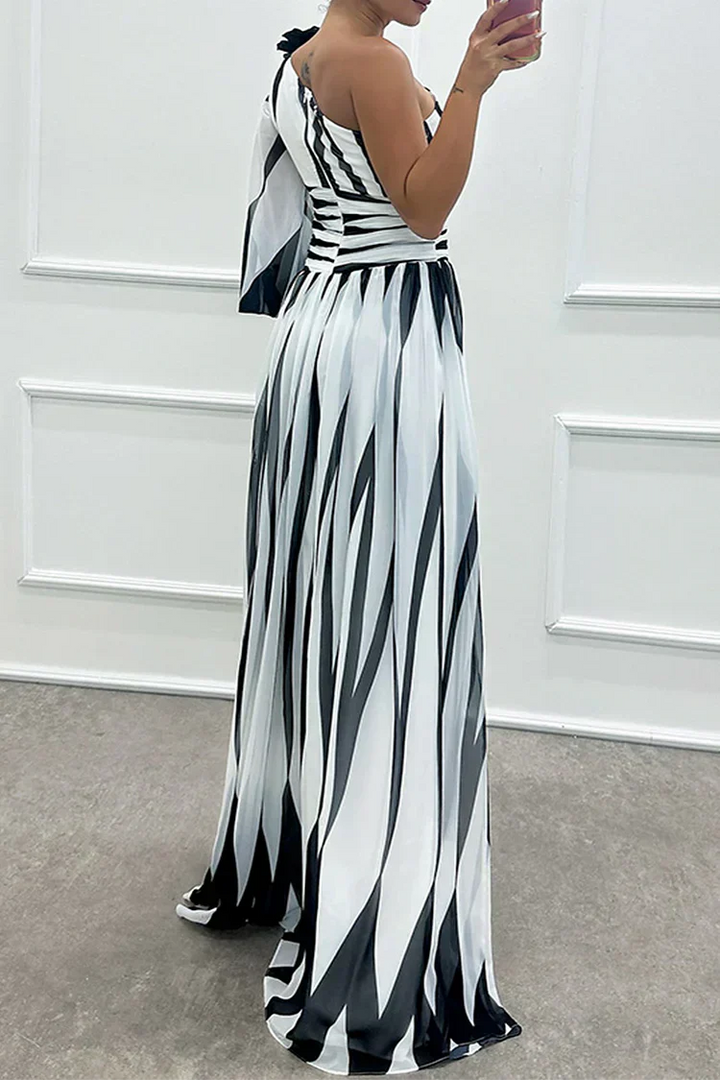 Women's Dress | Asymmetrical Single Sleeve Maxi