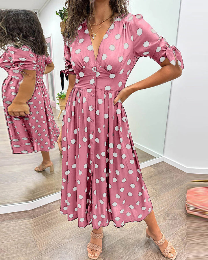 Women's Dress |  Polka Dot Print Midi