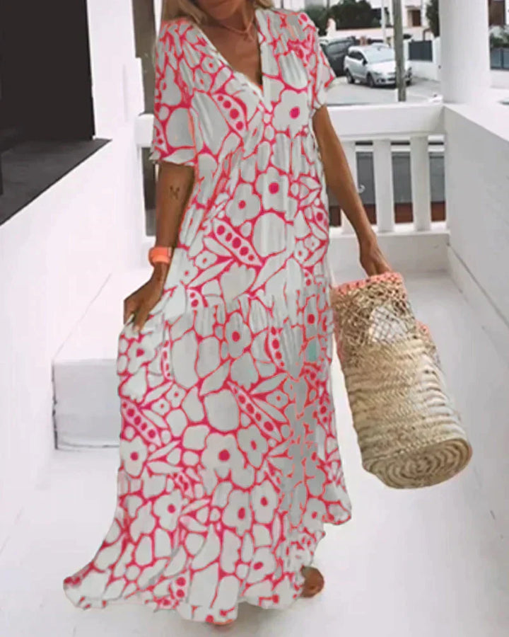 Women’s Summer Dress | Floral Maxi V Neck