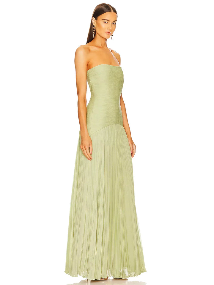 Ruby - Strapless Pleated Maxi Dress