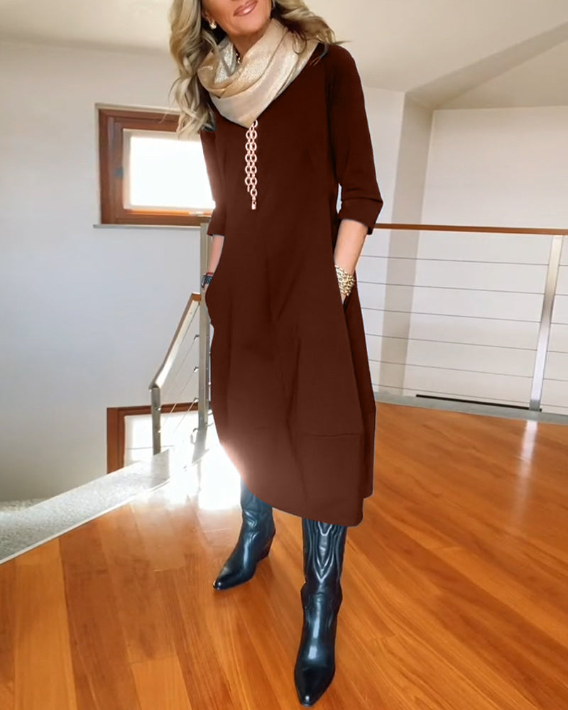 Women's Dress | Midi Round Neck