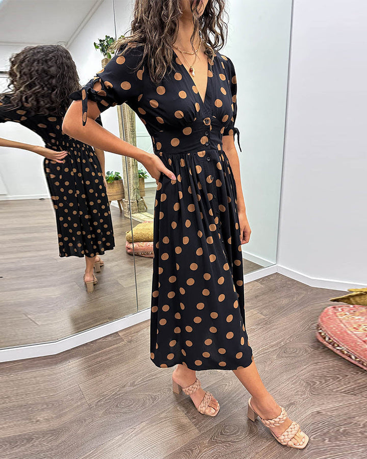 Women's Dress |  Polka Dot Print Midi