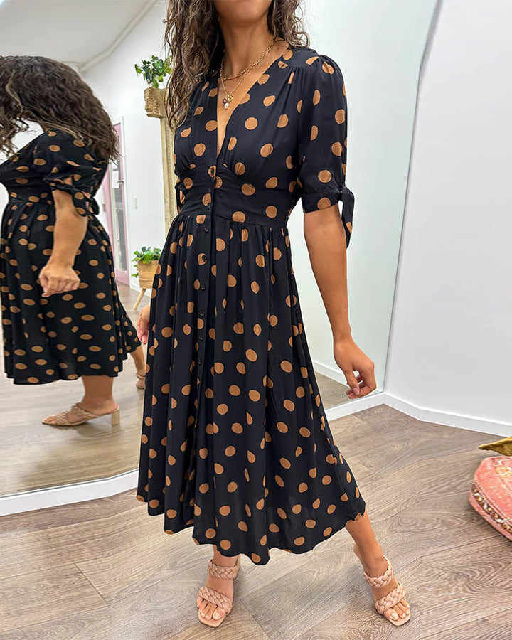 Women's Dress |  Polka Dot Print Midi