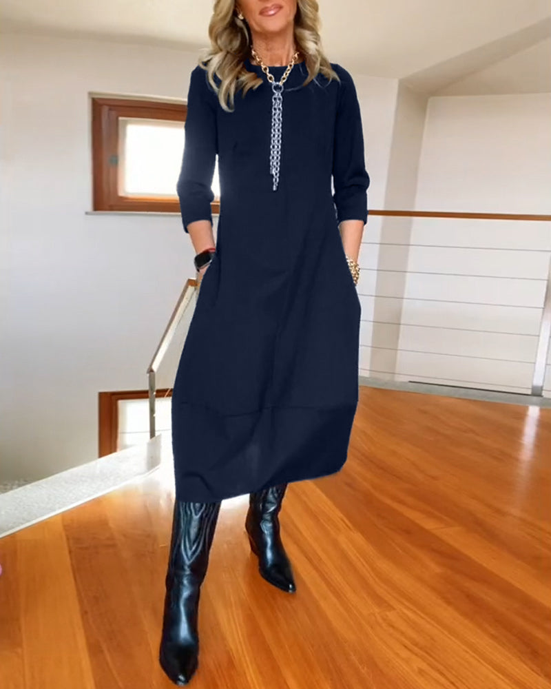 Women's Dress | Midi Round Neck
