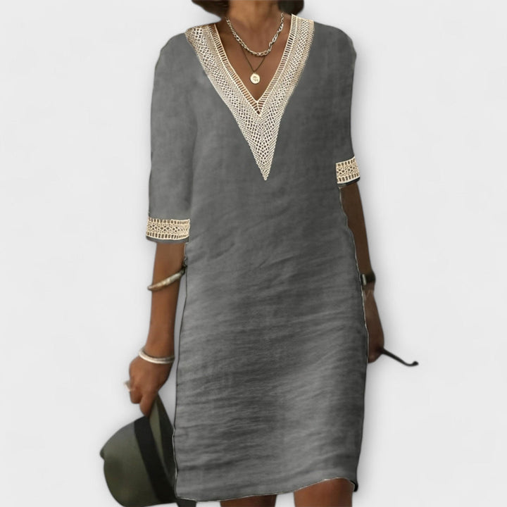 Women's Dress | 3/4 Sleeve V-Neck Mini