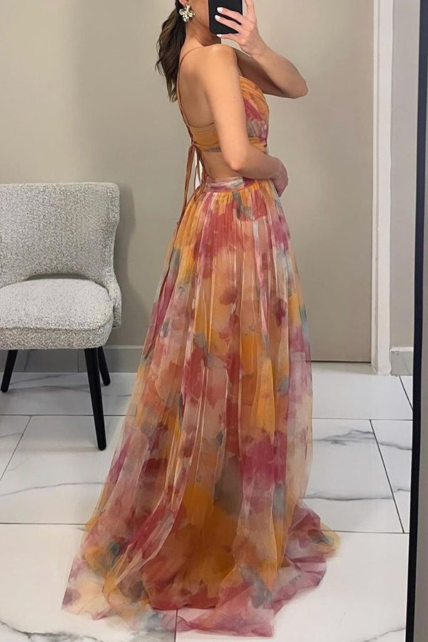 Women's Dress | Fitted Bodice V-neckline Maxi
