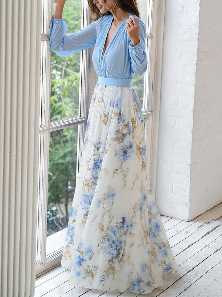 Women's Dress | Long Sleeve Floral Print Skirt