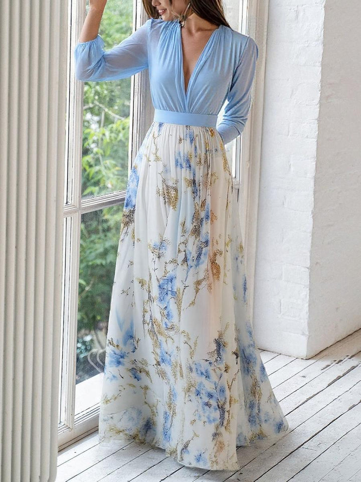 Women's Dress | Long Sleeve Floral Print Skirt